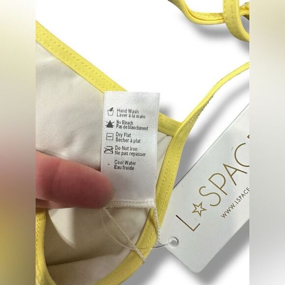 NWT L*Space $110 Pamela Bikini Top in Cream Lemon Size S Racerback - Picture 9 of 12